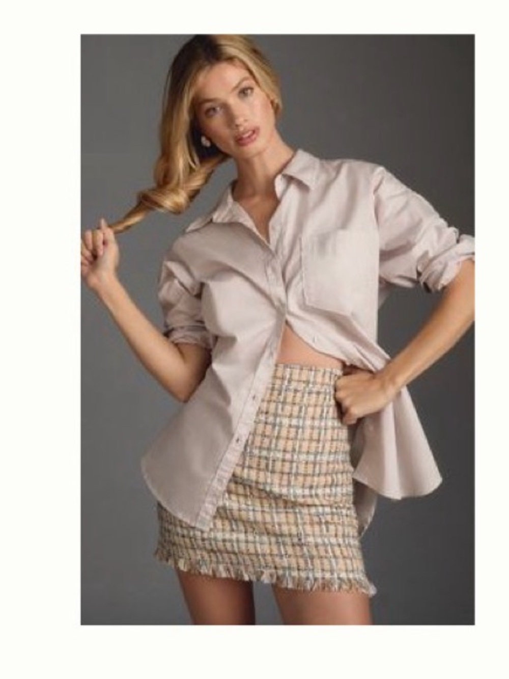 Maeve Light Pink Button-Up Shirt